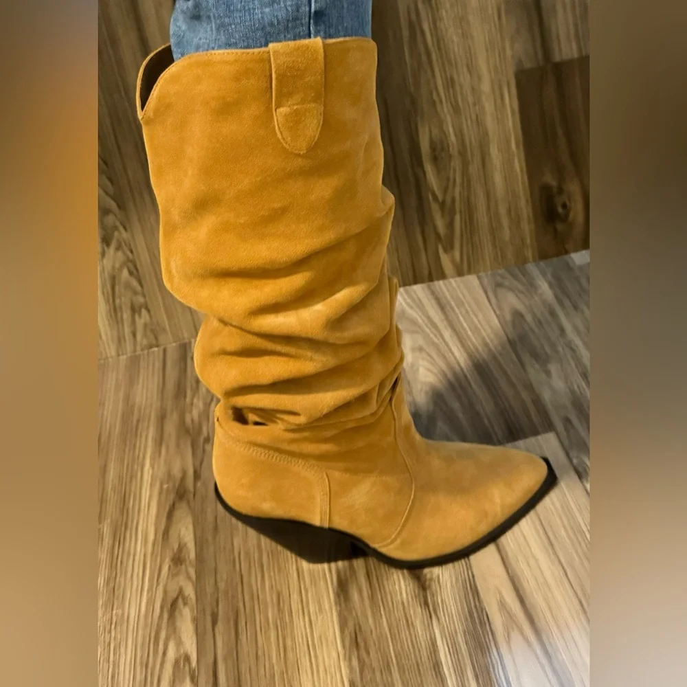 Free People Suede Triple Crown Tall Soft Over the Knee Slouchy Boots 9